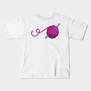 Pink yarn and hook Kids T-Shirt